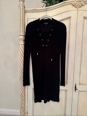 Juicy couture Black Lace-Up Long Sleeve Dress